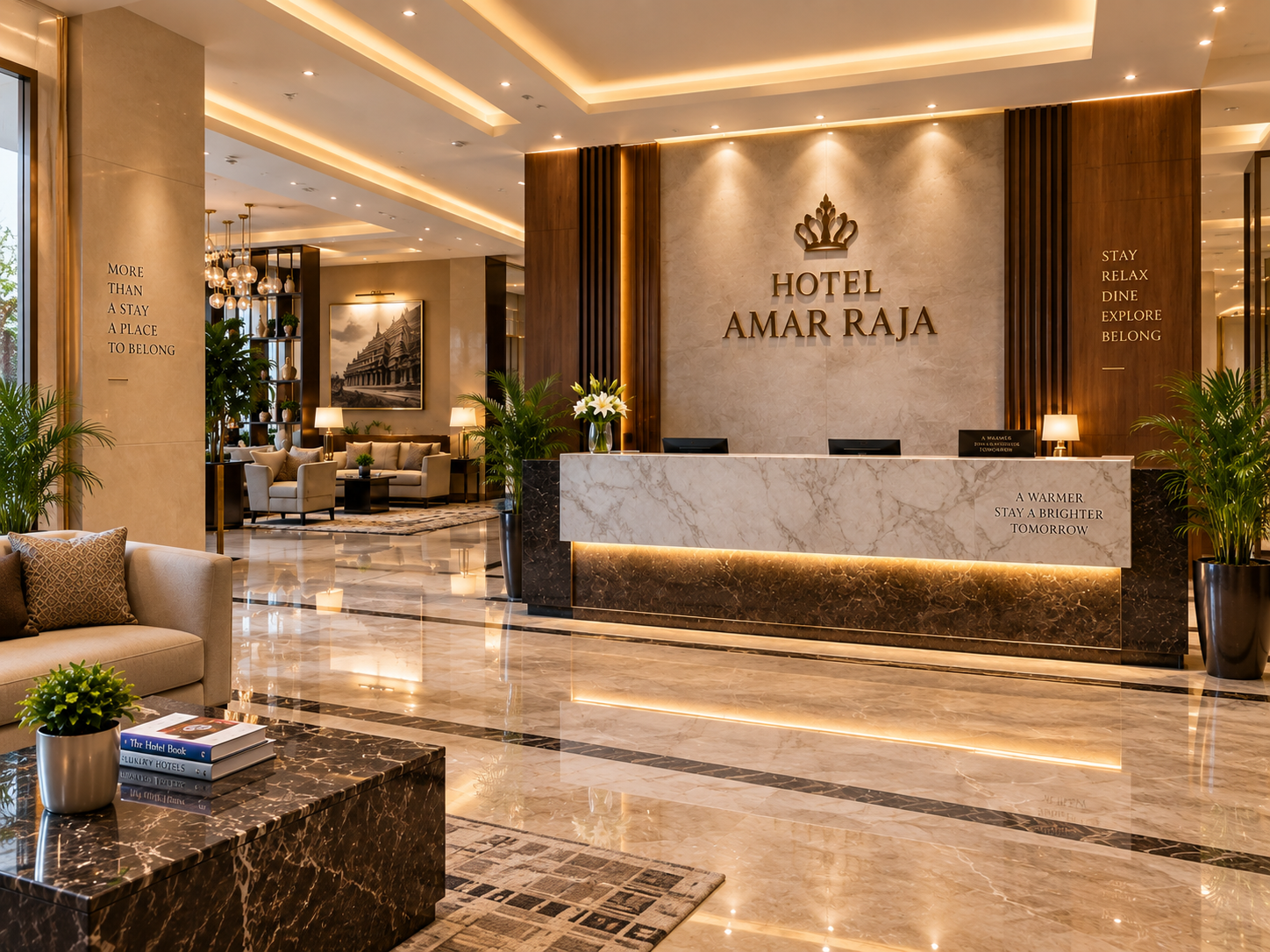 Reception area at Hotel Amar Raja, Kurukshetra