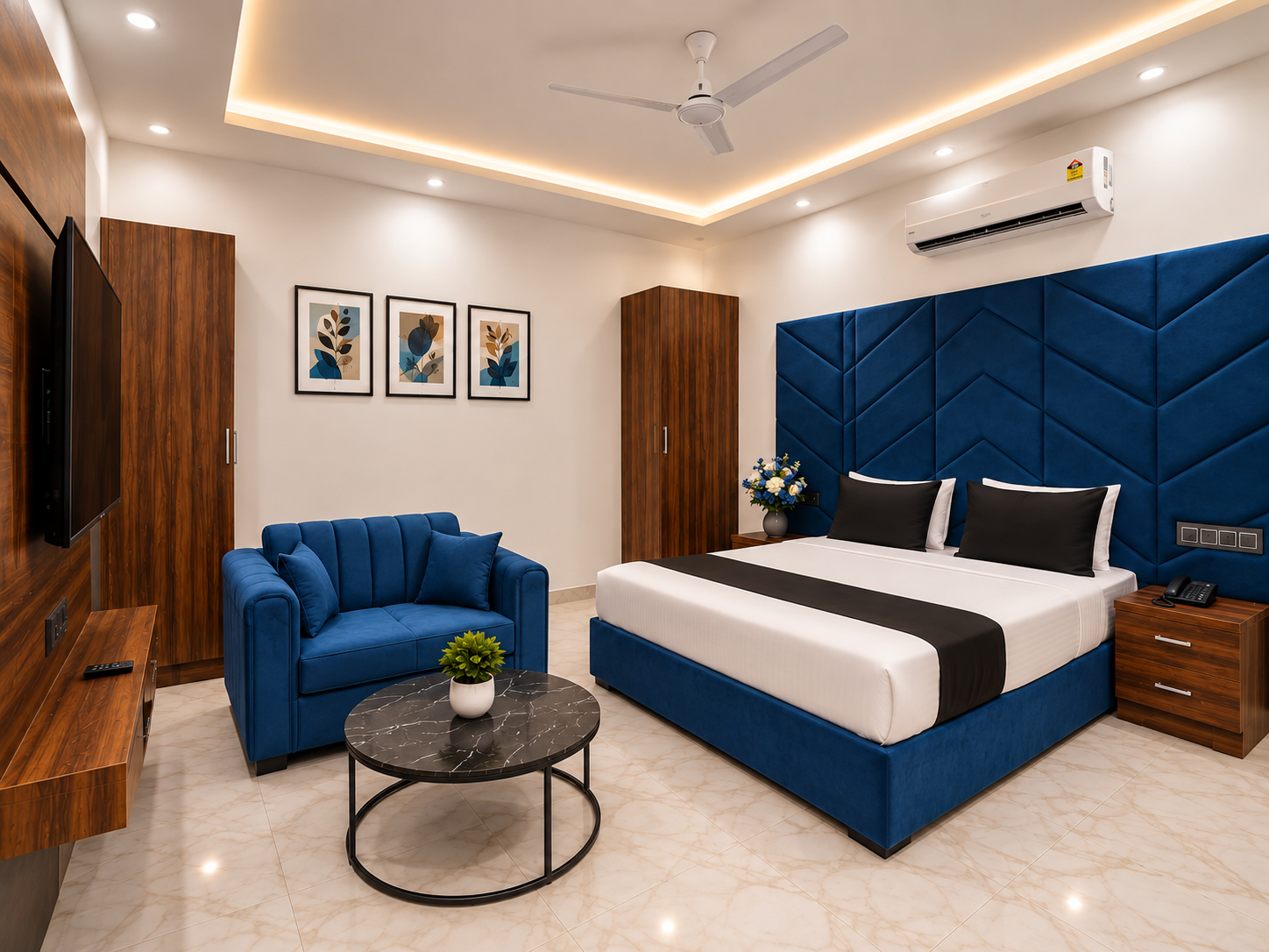 Deluxe AC room with sofa at Hotel Amar Raja